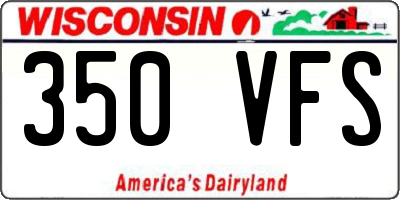 WI license plate 350VFS