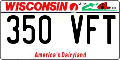 WI license plate 350VFT