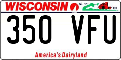 WI license plate 350VFU