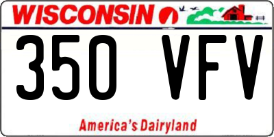 WI license plate 350VFV