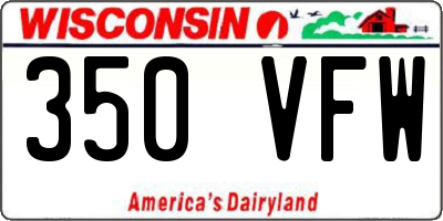 WI license plate 350VFW
