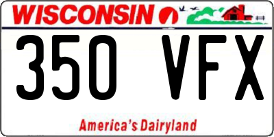 WI license plate 350VFX