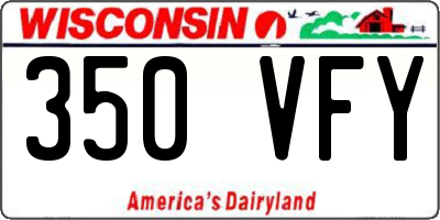 WI license plate 350VFY