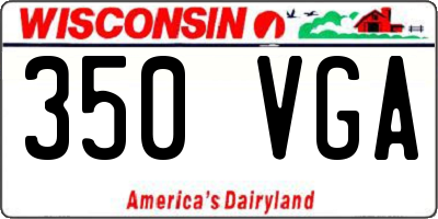 WI license plate 350VGA