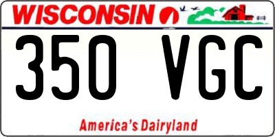 WI license plate 350VGC