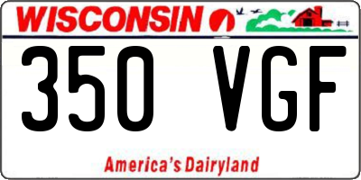 WI license plate 350VGF