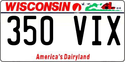 WI license plate 350VIX