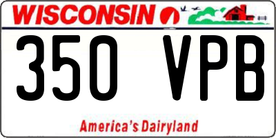 WI license plate 350VPB