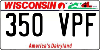 WI license plate 350VPF