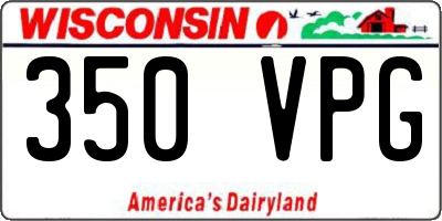 WI license plate 350VPG