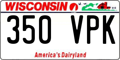 WI license plate 350VPK