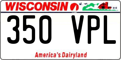 WI license plate 350VPL