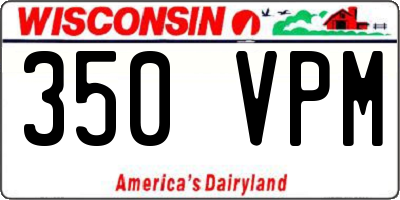 WI license plate 350VPM