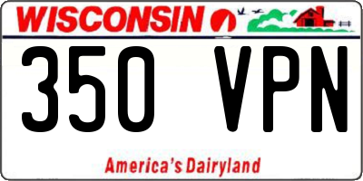 WI license plate 350VPN