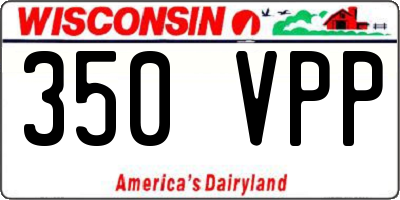 WI license plate 350VPP