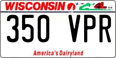 WI license plate 350VPR