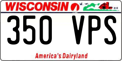 WI license plate 350VPS
