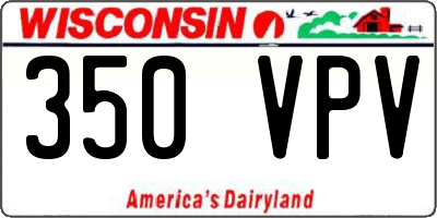 WI license plate 350VPV
