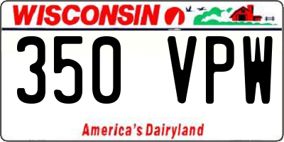 WI license plate 350VPW