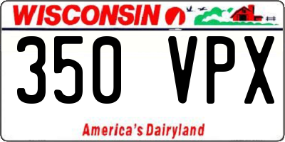 WI license plate 350VPX