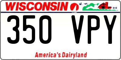 WI license plate 350VPY