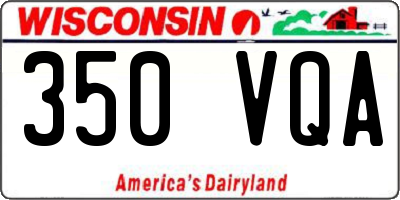 WI license plate 350VQA