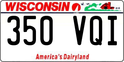 WI license plate 350VQI