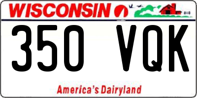 WI license plate 350VQK