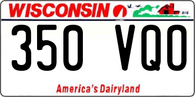 WI license plate 350VQO