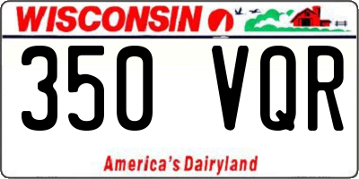 WI license plate 350VQR