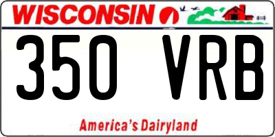 WI license plate 350VRB