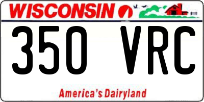 WI license plate 350VRC
