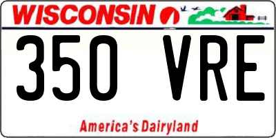 WI license plate 350VRE