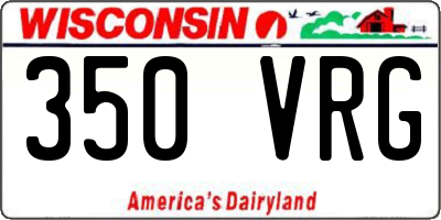 WI license plate 350VRG
