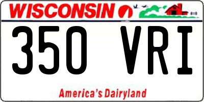 WI license plate 350VRI