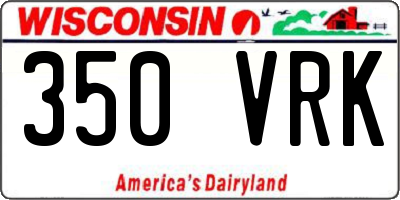 WI license plate 350VRK