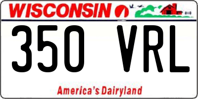 WI license plate 350VRL
