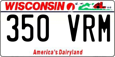 WI license plate 350VRM