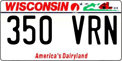 WI license plate 350VRN