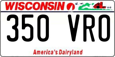 WI license plate 350VRO