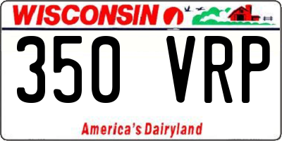 WI license plate 350VRP