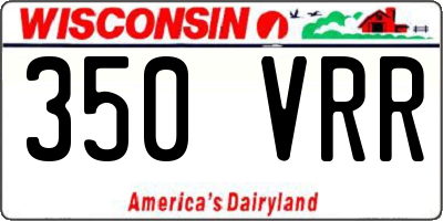 WI license plate 350VRR