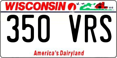 WI license plate 350VRS