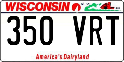 WI license plate 350VRT