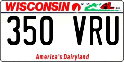 WI license plate 350VRU