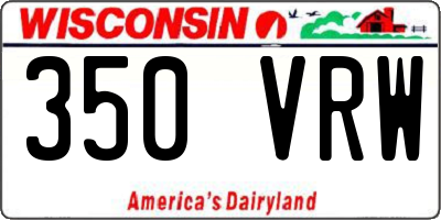 WI license plate 350VRW