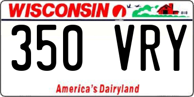 WI license plate 350VRY