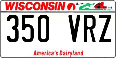 WI license plate 350VRZ