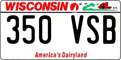 WI license plate 350VSB