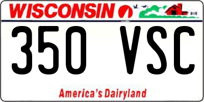 WI license plate 350VSC
